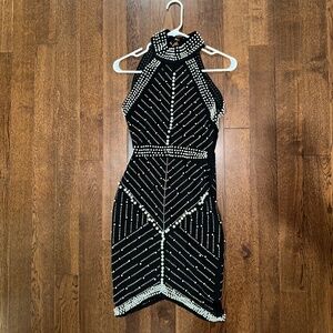 Pearl and sparkle mini dress